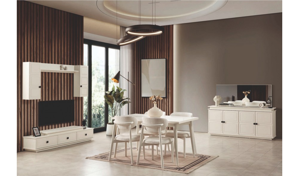 Vizyon Yemek Odası (Ön yüzler %100 mdf kasa suntalem malzemeden üretilmiştir)