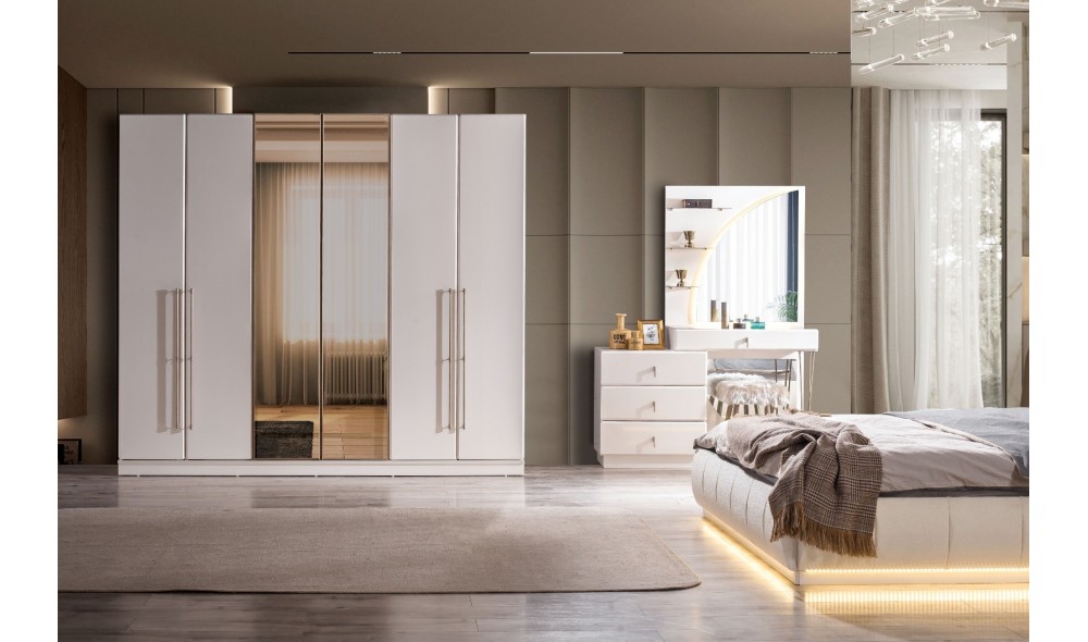 Güneş Yatak Odası (Ön yüzler mdf iç iskelet suntalem malzemeden üretilmiştir)