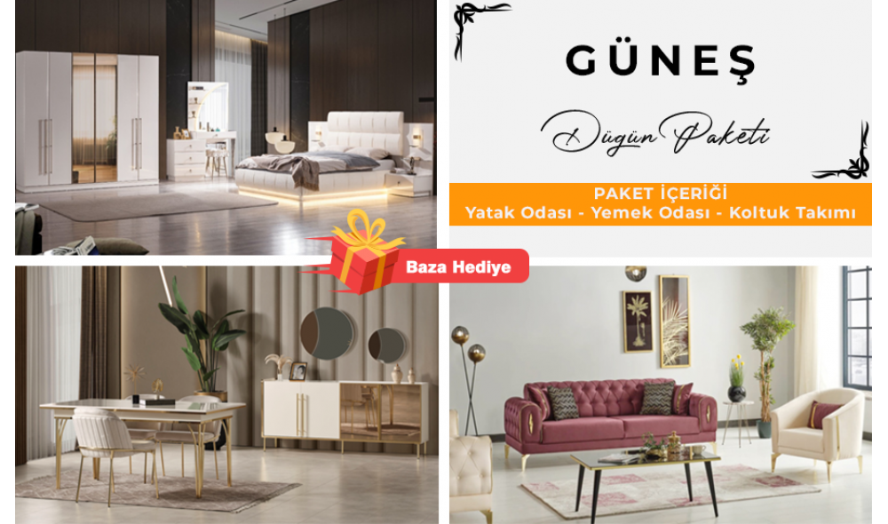 Güneş Düğün Paketi Yüzler MDF Kasa Suntalem Malzemeden Üretilmiştir