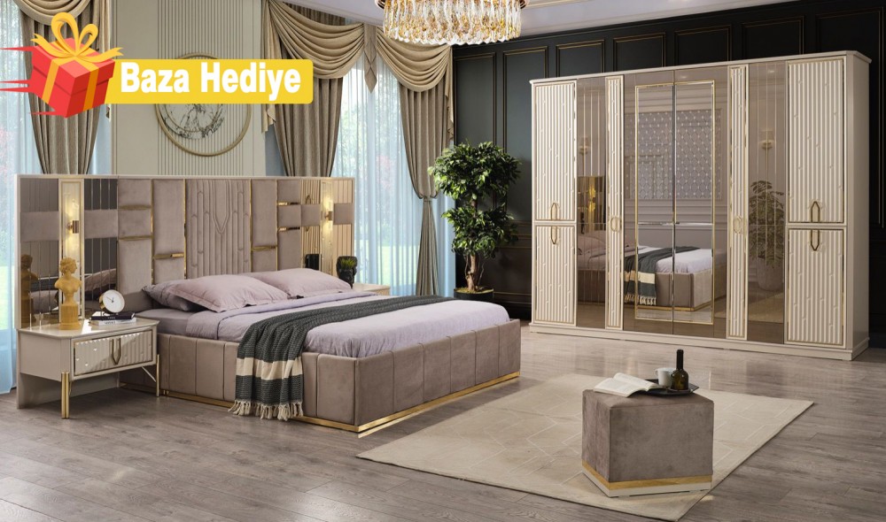 Bahar Bej Yatak Odası %100 MDF (Dolap İç Dizayn Suntalem Malzemeden Üretilmiştir)
