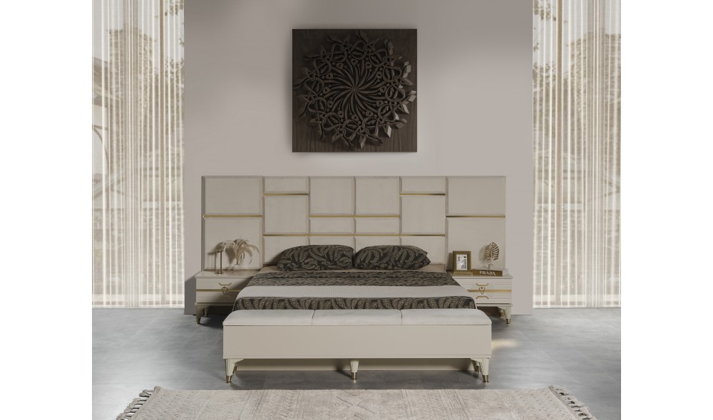 Kristal Yatak Odası (Ön yüzler mdf iç iskelet suntalem malzemeden üretilmiştir)