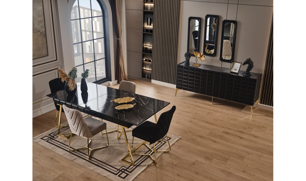 Ağva Siyah Yemek Odası %100 MDF