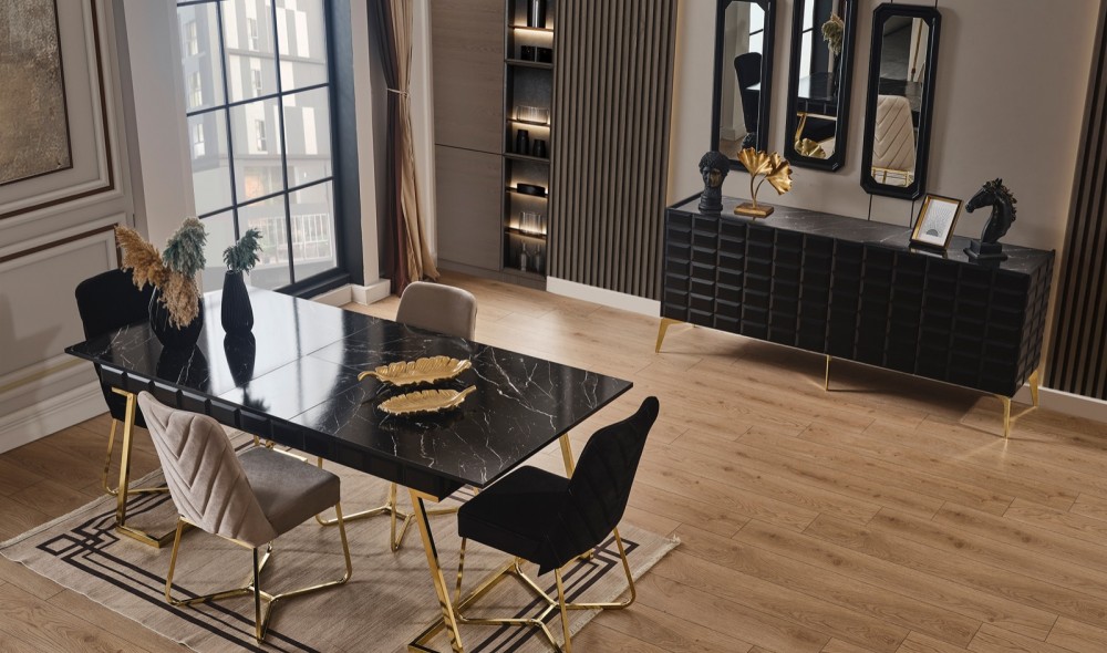 Ağva Siyah Yemek Odası %100 MDF