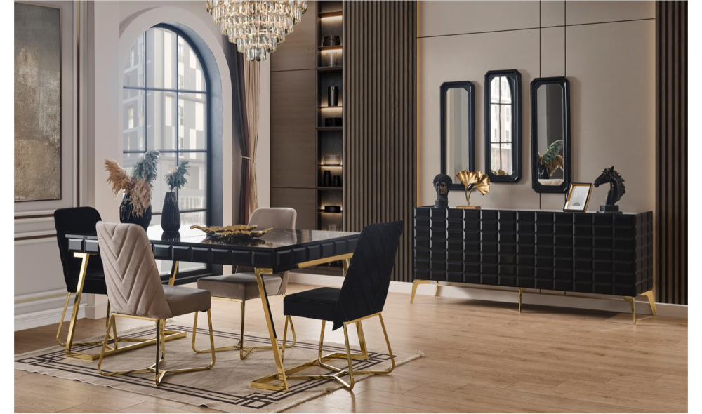 Ağva Siyah Yemek Odası %100 MDF