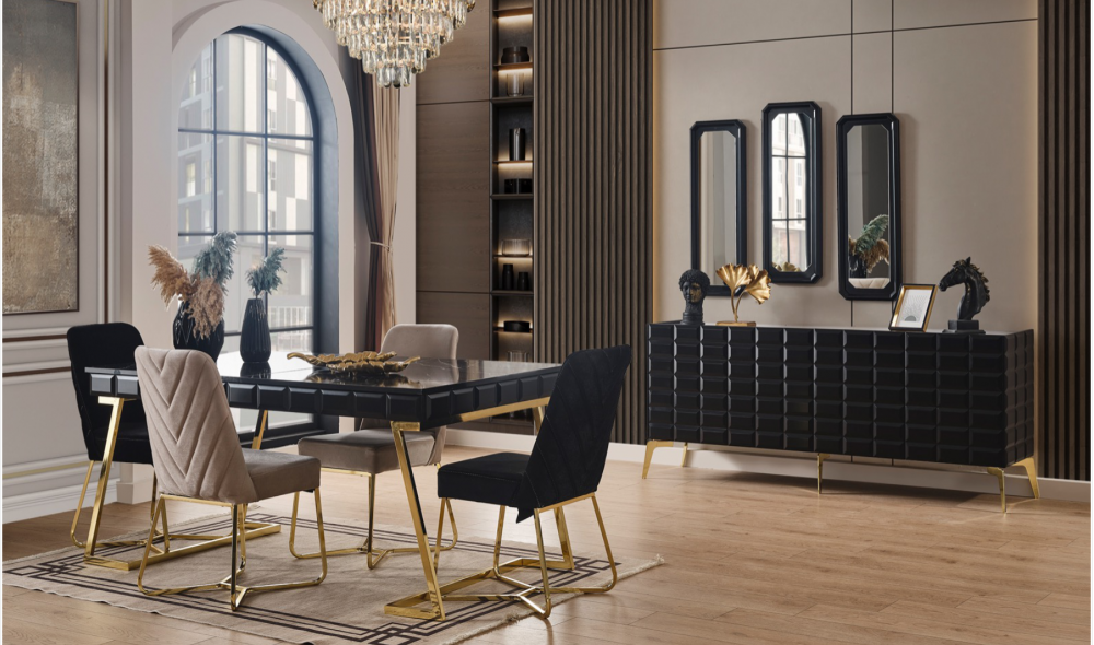 Ağva Siyah Yemek Odası %100 MDF