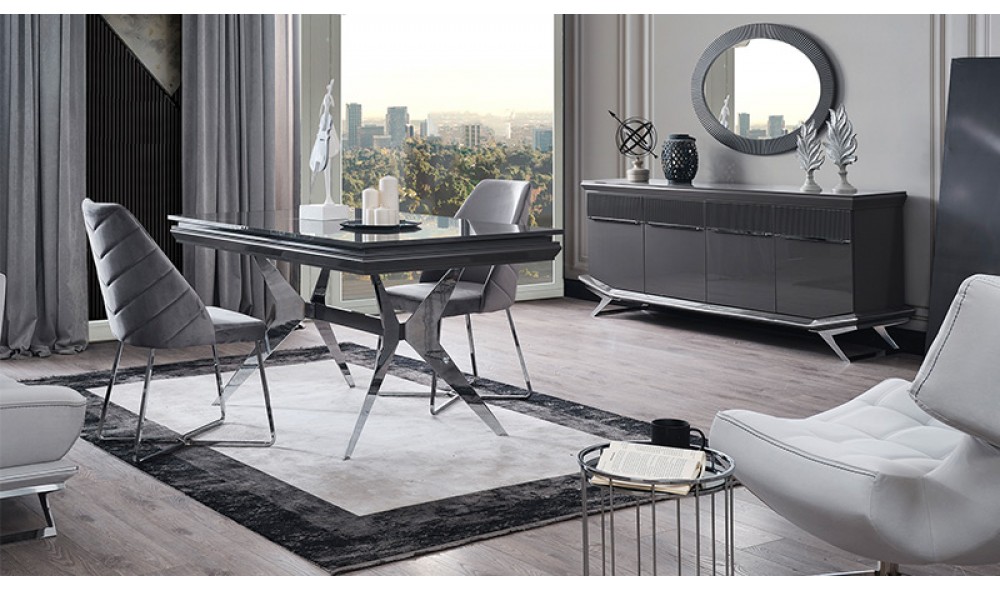 Asya Yemek Odası (Ön yüzler %100 mdf kasa suntalem malzemeden üretilmiştir)